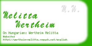 melitta wertheim business card